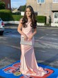 Trumpet/Mermaid Sweep Train Halter Jersey Prom Dresses