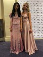 A-line Scoop Neck Satin Prom Dresses With Ruched