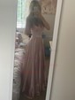 A-line Scoop Neck Satin Prom Dresses With Ruched