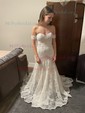 Sheath/Column Sweetheart Lace Sweep Train Wedding Dresses