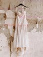 Sheath/Column Sweetheart Lace Sweep Train Wedding Dresses