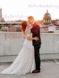 Sheath/Column Sweetheart Lace Sweep Train Wedding Dresses