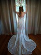 Sheath/Column Sweetheart Lace Sweep Train Wedding Dresses
