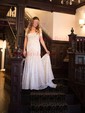 Sheath/Column Sweetheart Lace Sweep Train Wedding Dresses