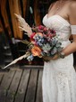 Sheath/Column Sweetheart Lace Sweep Train Wedding Dresses