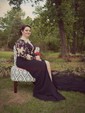 Black A-line Illusion Chiffon Tulle Prom Dresses With Appliques