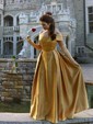 Ball Gown/Princess Sweep Train Off-the-shoulder Satin Split Front Prom Dresses