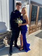 Sheath/Column One Shoulder Sparkly Velvet Sequin Prom Dresses