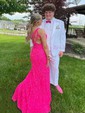 Sheath/Column One Shoulder Sparkly Velvet Sequin Prom Dresses