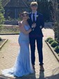Mermaid Scoop Neck Tulle Prom Dresses With Appliques