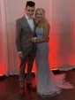 Mermaid Scoop Neck Tulle Prom Dresses With Appliques