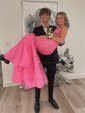 Sheath/Column Scoop Neck Backless Tulle Prom Dresses With Appliques