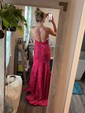 Sheath/Column One Shoulder Sparkly Velvet Sequin Prom Dresses