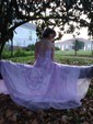 Ball Gown Scoop Neck Tulle Prom Dresses With Appliques