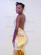 Mermaid V-neck Velvet Prom Dresses With Appliques