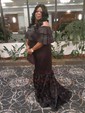 Black Mermaid Stretch Crepe Off-the-shoulder Prom Dresses