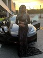 Mermaid Off-the-shoulder Long Sleeves Sparkly Sequin Prom Dresses