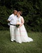 Ball Gown/Princess V-neck Tulle Court Train Wedding Dresses With Appliques Lace