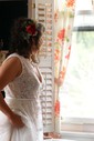 Ball Gown/Princess V-neck Tulle Court Train Wedding Dresses With Appliques Lace