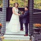 Ball Gown/Princess V-neck Tulle Court Train Wedding Dresses With Appliques Lace