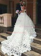 Ball Gown Sweetheart Tulle Chapel Train Wedding Dresses With Flower(s)