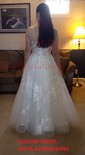 Ball Gown V-neck Tulle Sweep Train Wedding Dresses With Appliques Lace