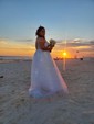 Ball Gown/Princess V-neck Tulle Sweep Train Wedding Dresses With Appliques Lace