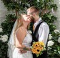 Ball Gown/Princess V-neck Tulle Sweep Train Wedding Dresses With Appliques Lace