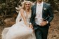 Ball Gown/Princess V-neck Tulle Sweep Train Wedding Dresses With Appliques Lace