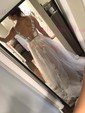 Ball Gown V-neck Tulle Sweep Train Wedding Dresses With Appliques Lace