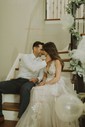 Ball Gown/Princess V-neck Tulle Sweep Train Wedding Dresses With Appliques Lace