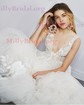 Ball Gown V-neck Tulle Sweep Train Wedding Dresses With Appliques Lace