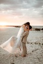 Ball Gown/Princess V-neck Lace Tulle Floor-length Wedding Dresses With Buttons