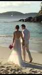Ball Gown/Princess V-neck Lace Tulle Floor-length Wedding Dresses With Buttons