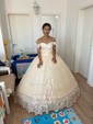 Ball Gown/Princess Off-the-shoulder Tulle Court Train Wedding Dresses With Appliques Lace