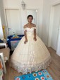 Ball Gown Off-the-shoulder Tulle Court Train Wedding Dresses With Appliques Lace