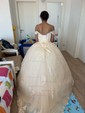 Ball Gown/Princess Off-the-shoulder Tulle Court Train Wedding Dresses With Appliques Lace