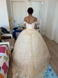 Ball Gown Off-the-shoulder Tulle Court Train Wedding Dresses With Appliques Lace