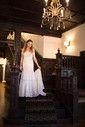 Sheath/Column Off-the-shoulder Lace Sweep Train Wedding Dresses