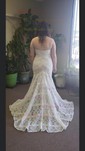 Sheath/Column Sweetheart Lace Sweep Train Wedding Dresses