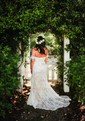 Sheath/Column Sweetheart Lace Sweep Train Wedding Dresses