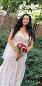 Sheath/Column Sweetheart Lace Sweep Train Wedding Dresses