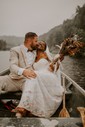 Sheath/Column Sweetheart Lace Sweep Train Wedding Dresses