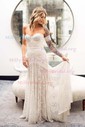 Sheath/Column Sweetheart Lace Sweep Train Wedding Dresses