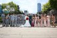 Sheath/Column Scoop Neck Sequined Ruffles Short Sleeve Bridesmaid Dresses