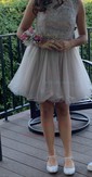 Sweet Princess Scoop Neck Tulle Short/Mini Beading Short Prom Dresses