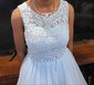 Ball Gown Scoop Neck Tulle Cut Out Prom Dresses With Appliques