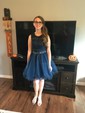 Ball Gown Scoop Neck Tulle Cut Out Prom Dresses With Appliques