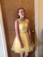Ball Gown Scoop Neck Tulle Cut Out Prom Dresses With Appliques