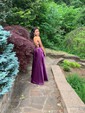 A-line Scoop Neck Satin Prom Dresses With Ruched